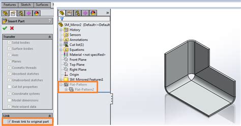 mirror sheet metal part in solidworks|solidworks mirror component not flipped.